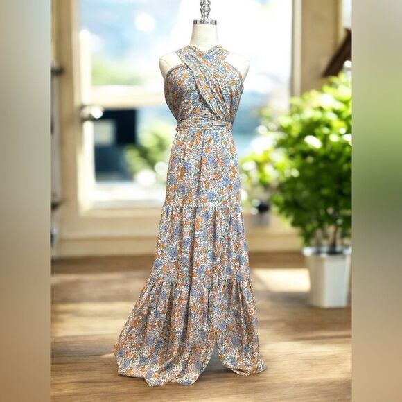 Veronica Beard Florencia $798 100% Silk Floral Maxi Size 12 - Picture 2 of 16